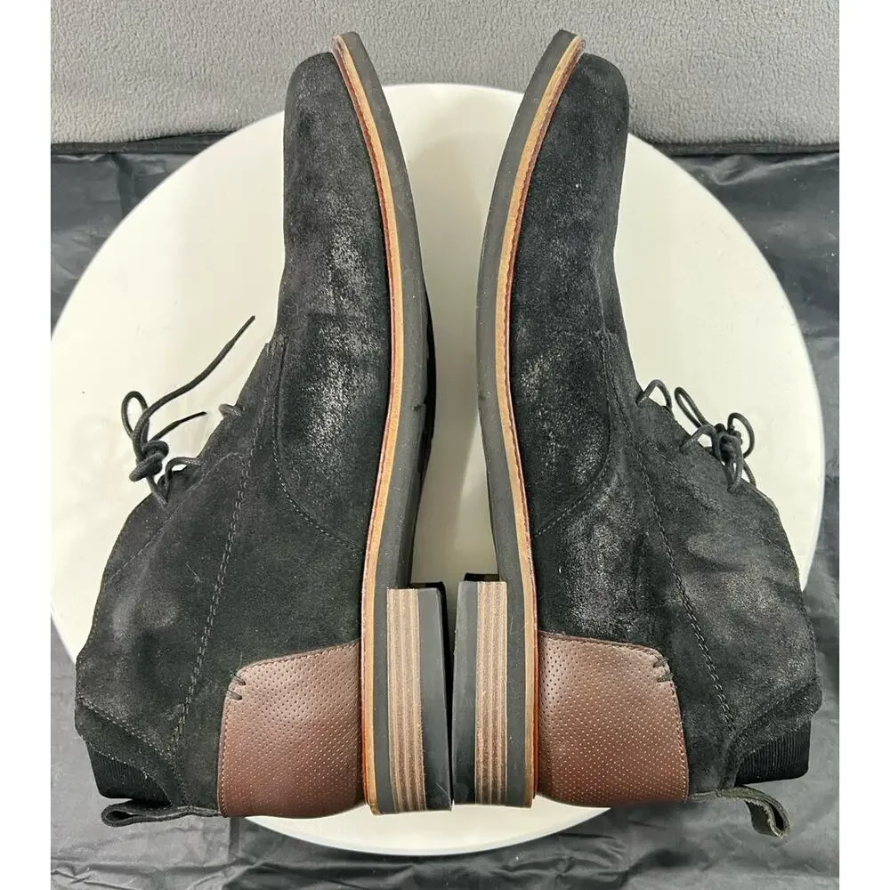 Dr Scholls Weekly Chukka Ankle Boots Shoes Black Suede Leather Mens Size 13